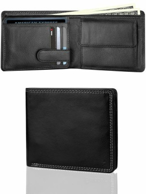 GH Men Formal, Casual Black Genuine Leather Wallet(9 Card Slots)