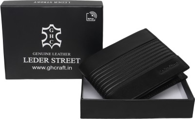 Leder Street Men Trendy, Evening/Party Black Genuine Leather Wallet(6 Card Slots)