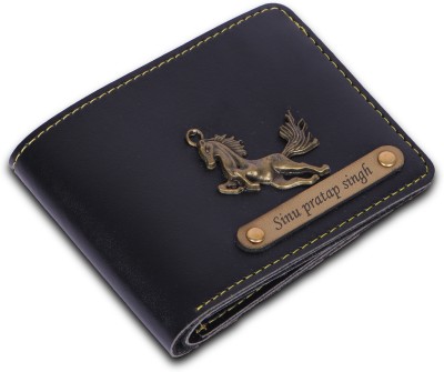 Saquib Boys Black Genuine Leather Wallet(5 Card Slots)