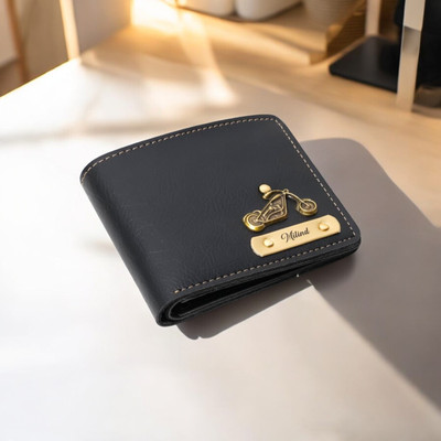 Navya Royal Art Men Casual, Formal, Evening/Party, Formal, Trendy Black Artificial Leather, Genuine Leather Wallet(5 Card Slots)