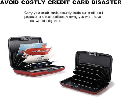 Taabar Men & Women Red Aluminium Card Holder(7 Card Slots)