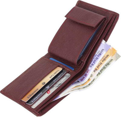 HENEDA Men Brown Artificial Leather Wallet(9 Card Slots)