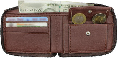 Wildemart Men Casual Brown Artificial Leather Wallet(6 Card Slots)