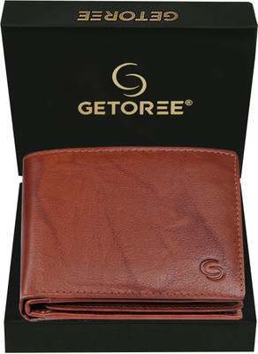 GETOREE Men Tan Genuine Leather Wallet(7 Card Slots)