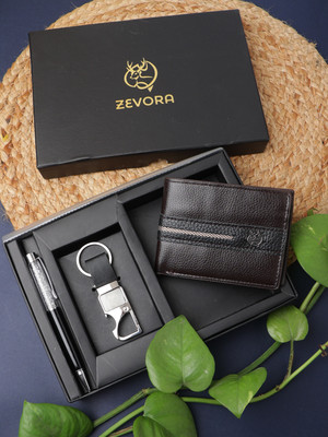 ZEVORA Men Casual, Travel, Formal Brown Genuine Leather Wallet(4 Card Slots)