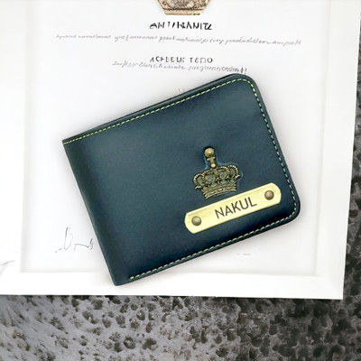 Navya Royal Art Men Casual, Ethnic, Evening/Party, Formal, Travel, Trendy Black Artificial Leather, Genuine Leather Wallet(3 Card Slots)