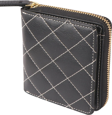 Spyrse Women Casual Black Artificial Leather Wallet(5 Card Slots)