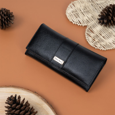 Rich Born Women Trendy Black Genuine Leather Wallet