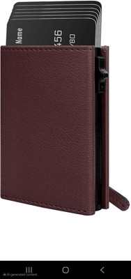 leathercrafts Men & Women Casual Brown Genuine Leather Money Clip(6 Card Slots)