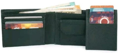 Classic World Men Green Artificial Leather Wallet(10 Card Slots)