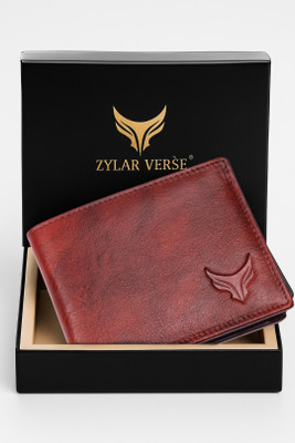 ZYLAR VERSE Men & Women Red Genuine Leather Wallet(3 Card Slots)