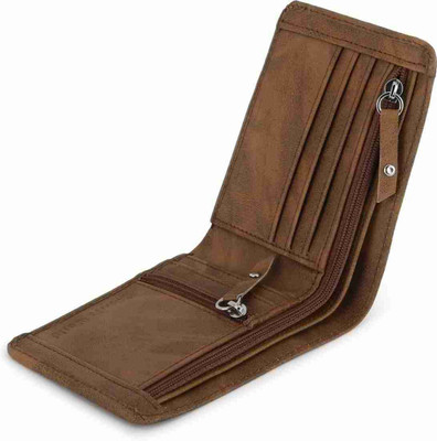 TAQWA Men Formal Brown Genuine Leather, Artificial Leather Wallet(11 Card Slots)