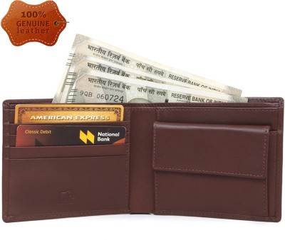 Zoom Shoes Men Casual Brown Genuine Leather Wallet(4 Card Slots)