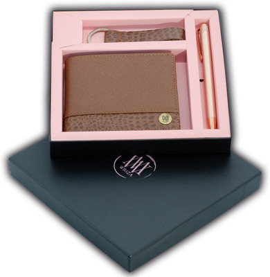 WRIZA Men Tan Genuine Leather Wallet(4 Card Slots)