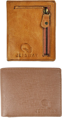 FF TRADERS Men Formal, Ethnic, Casual, Travel, Trendy Tan, Tan Artificial Leather Wallet(5 Card Slots, Pack of 2)
