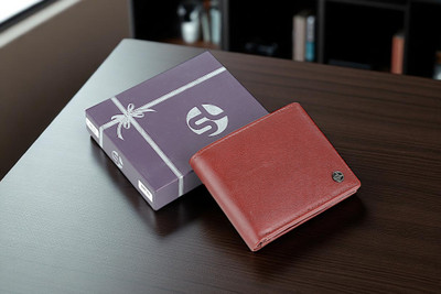Sreeleathers Men Formal, Casual, Trendy Maroon Genuine Leather Wallet(7 Card Slots)