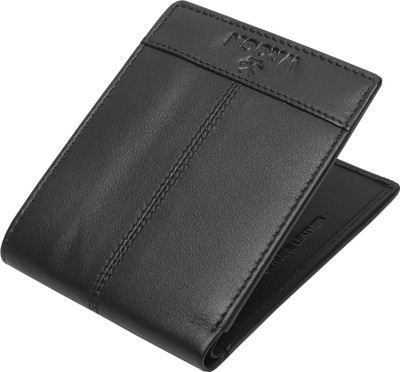 WROGN Men Black Genuine Leather Wallet(8 Card Slots)