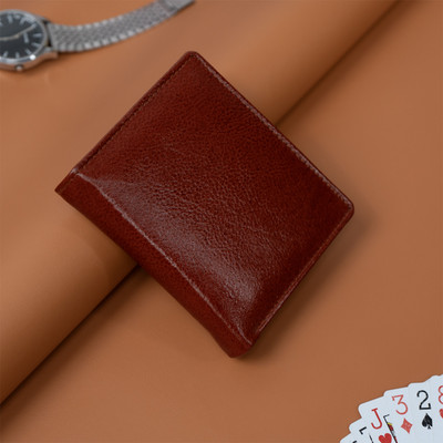 Rich Born Men Casual Tan Genuine Leather Wallet(8 Card Slots)