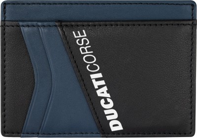 DUCATI CORSE Men Casual Black Genuine Leather Wallet(8 Card Slots)