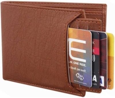 WOOD BAZAR Men Casual Tan Artificial Leather Wallet(10 Card Slots)