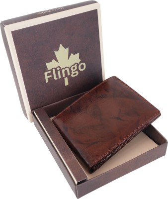 Flingo Men Casual, Formal Brown Genuine Leather Wallet(10 Card Slots)