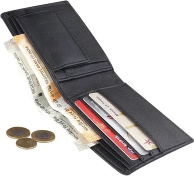 Highlook Men Black Artificial Leather Wallet(5 Card Slots)