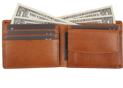 Leatherician Men & Women Travel Tan Genuine Leather Wallet(11 Card Slots)