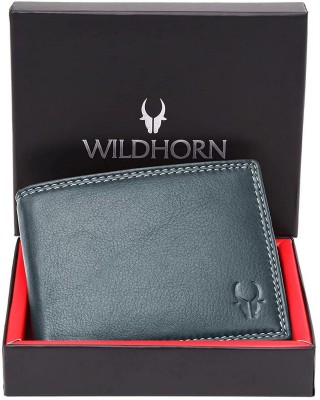 WILDHORN Men Casual Grey Genuine Leather Wallet(8 Card Slots)