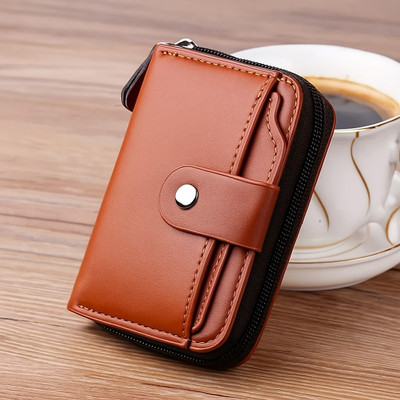 TPJ Mart Men & Women Casual Tan Genuine Leather Card Holder(9 Card Slots)