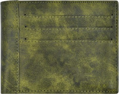Karma Focus Men Green Genuine Leather Wallet(6 Card Slots)