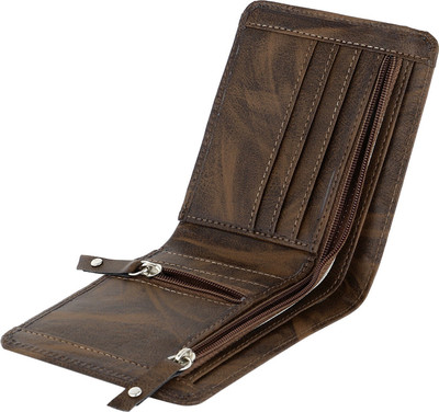 zaphod Men Casual Brown Artificial Leather Wallet(8 Card Slots)