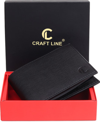 CRAFTLINE Men Casual Black Artificial Leather Wallet(10 Card Slots)