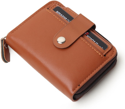 zaphod Men Tan Artificial Leather Card Holder(5 Card Slots)