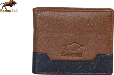 Razing Bull Men Casual Brown Genuine Leather Wallet(10 Card Slots)