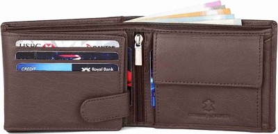 Cat William Men Brown Genuine Leather Wallet(12 Card Slots)