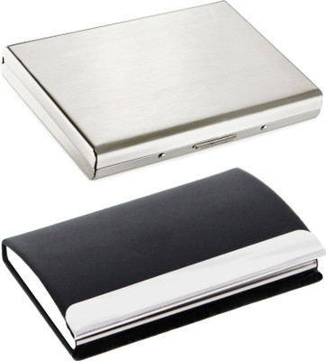 OFIXO 6 Card Holder(Set of 2, Silver)