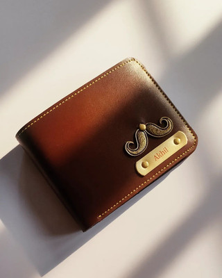 Navya Royal Art Men Casual, Formal, Evening/Party, Formal, Trendy Brown Artificial Leather, Genuine Leather Wallet(3 Card Slots)