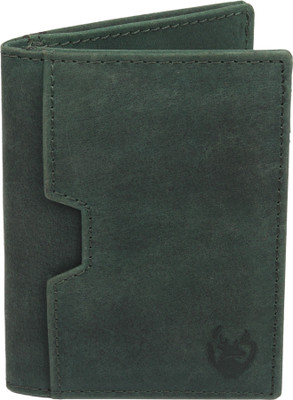 Spirra Men & Women Evening/Party, Travel, Trendy Green Genuine Leather Card Holder(6 Card Slots)
