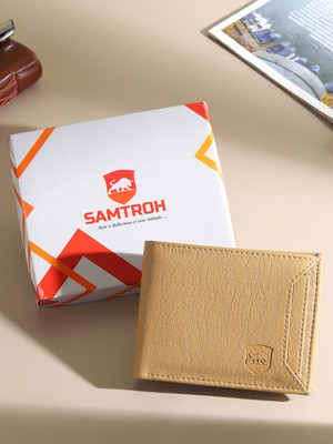 SAMTROH Men Beige Artificial Leather Money Clip(6 Card Slots)