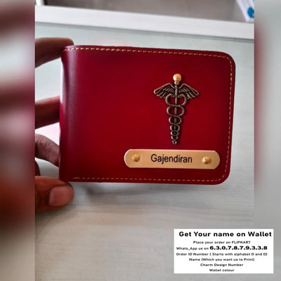 Navya Royal Art Men Casual, Formal, Evening/Party, Formal, Trendy Red Artificial Leather, Genuine Leather Wallet(3 Card Slots)