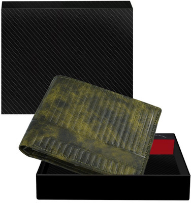 KAVRIXA Men Casual, Evening/Party, Formal Green Artificial Leather Wallet(3 Card Slots)