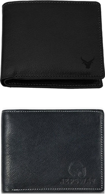 FF TRADERS Men Formal, Ethnic, Casual, Travel, Trendy Black, Black Artificial Leather Wallet(5 Card Slots, Pack of 2)