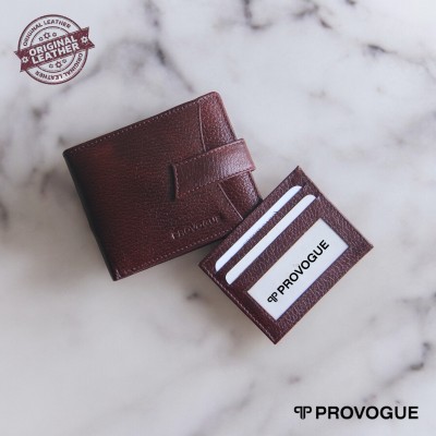 PROVOGUE Men Casual Brown Genuine Leather Wallet(4 Card Slots)