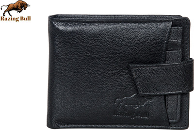 Razing Bull Men Formal Black Genuine Leather Wallet(9 Card Slots)