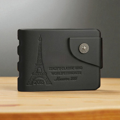ZEPH Enterprises Men Casual Black Artificial Leather Wallet(5 Card Slots)