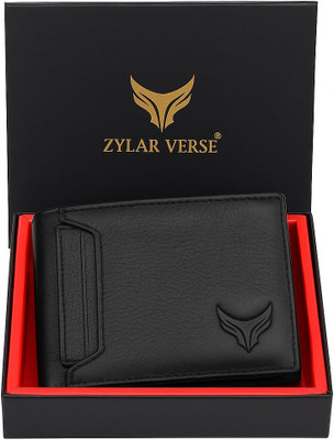 ZYLAR VERSE Men Casual, Ethnic, Evening/Party, Formal, Formal, Trendy Black Genuine Leather Wallet(9 Card Slots)