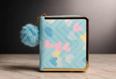 bycaddie Girls Casual Blue Artificial Leather Wrist Wallet(5 Card Slots)