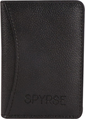 Spyrse Men & Women Casual, Travel, Trendy Black Artificial Leather Card Holder(7 Card Slots)