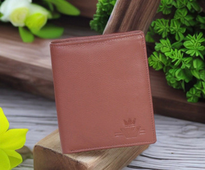 WISE KING Men Formal, Casual Tan Genuine Leather Wallet(18 Card Slots)