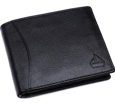 Leder Boat Men Casual, Formal Black Genuine Leather Wallet(9 Card Slots)
